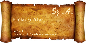 Székely Alex névjegykártya